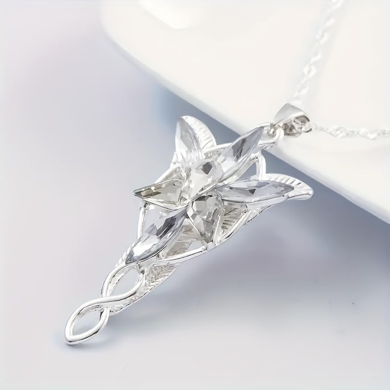 Arwen Evenstar Pendant Necklace, Lord of The Rings Jewelry, Cubic Zirconia, 2…