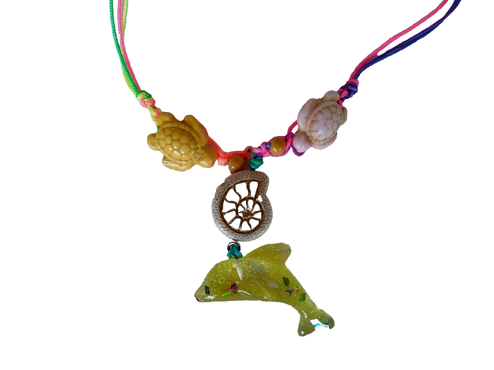 Boho Dolphin Nautilus Pendant Necklace 24″ Adj Women Jewelry USA Seller Gift