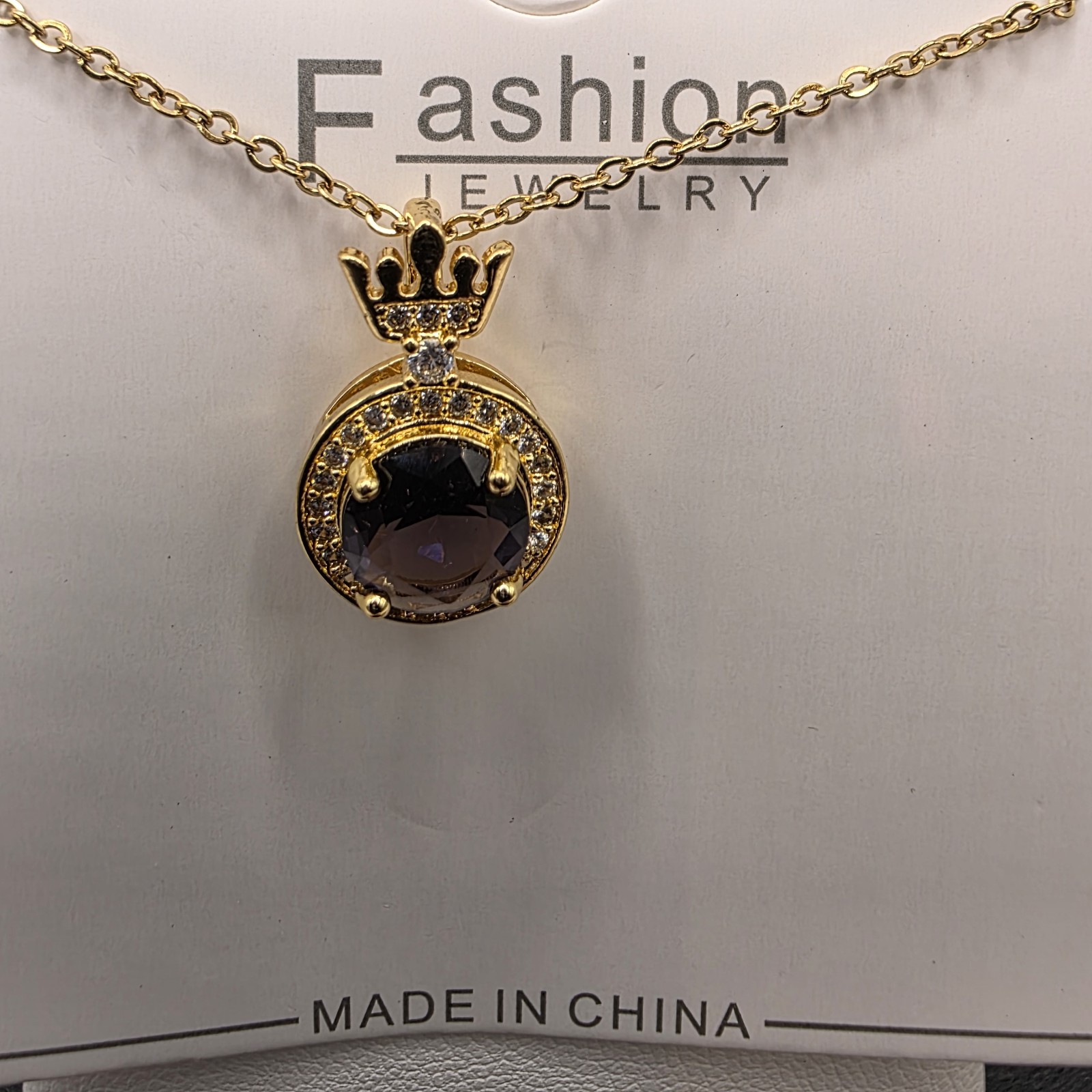 Stainless Steel Copper Plated 16″Necklace w/19mm Fashion Pendant