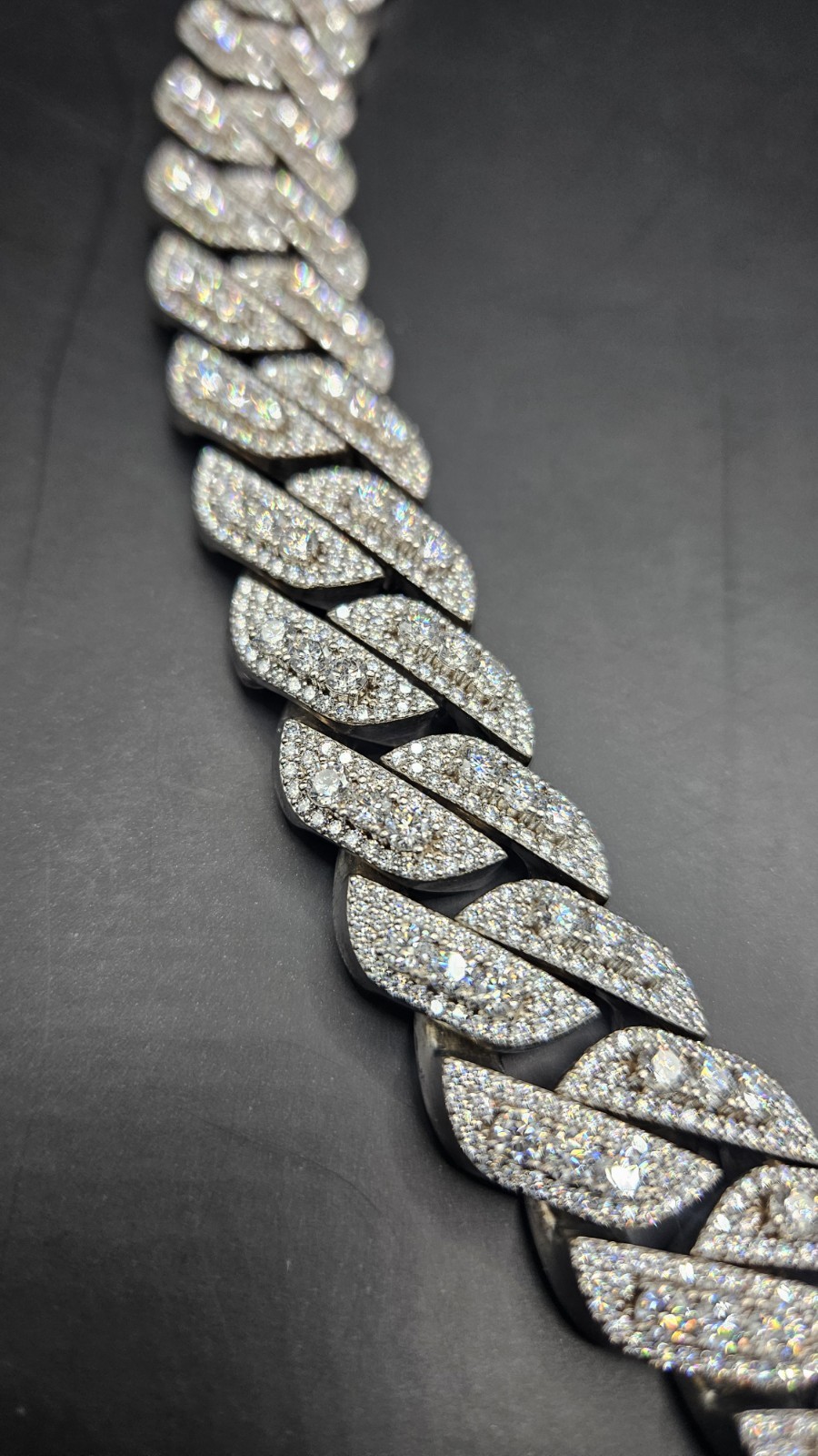 Miami Cuban Chain necklace Diamond Moissanite Silver