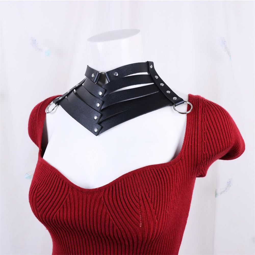 Black Gothic Punk Leather Choker Necklace Rivet Collar Beautiful Jewelry Gift