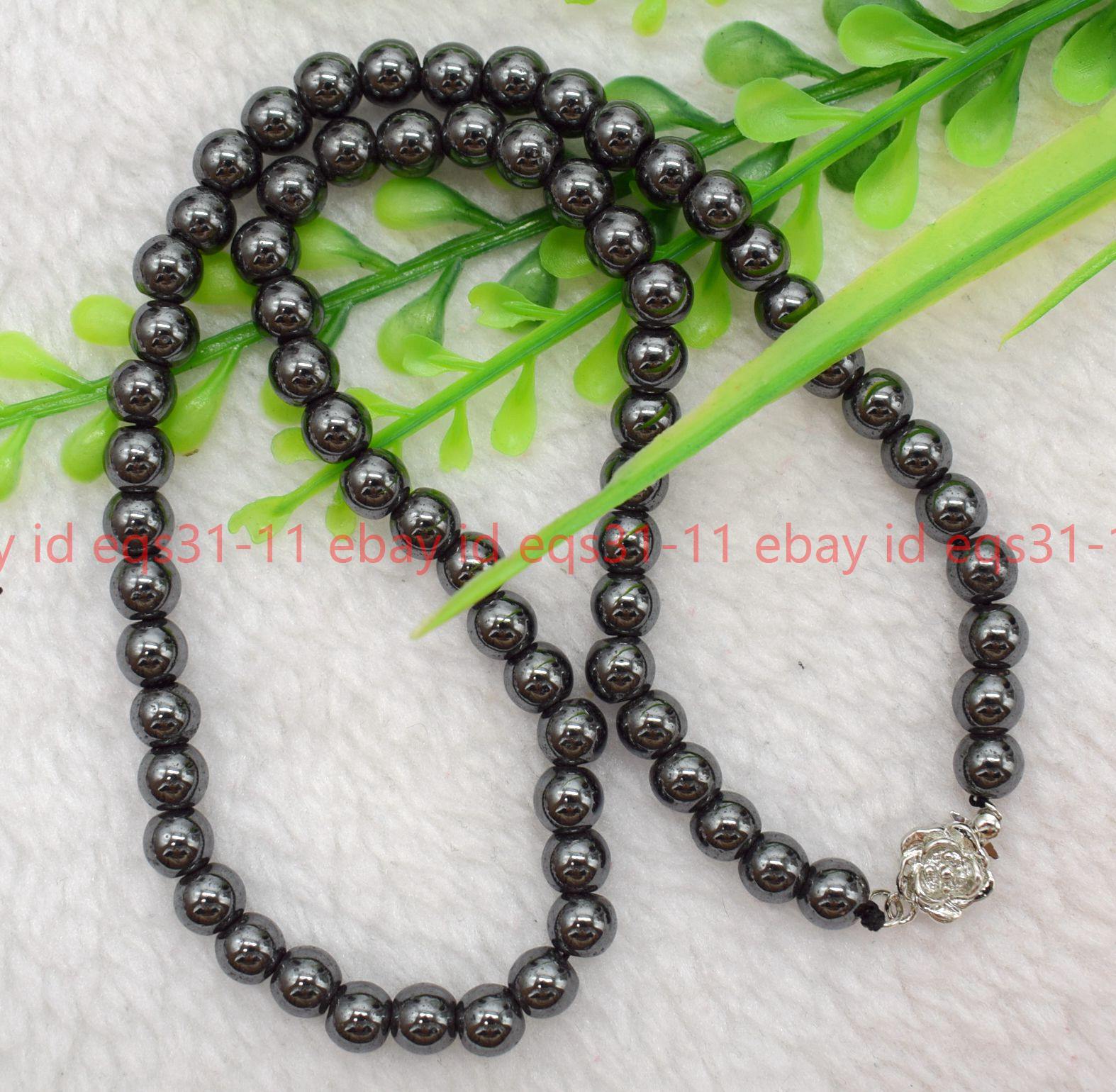 Fashion Black Magnetic Hematite Beads Health Care Necklace Women Men Jewelry