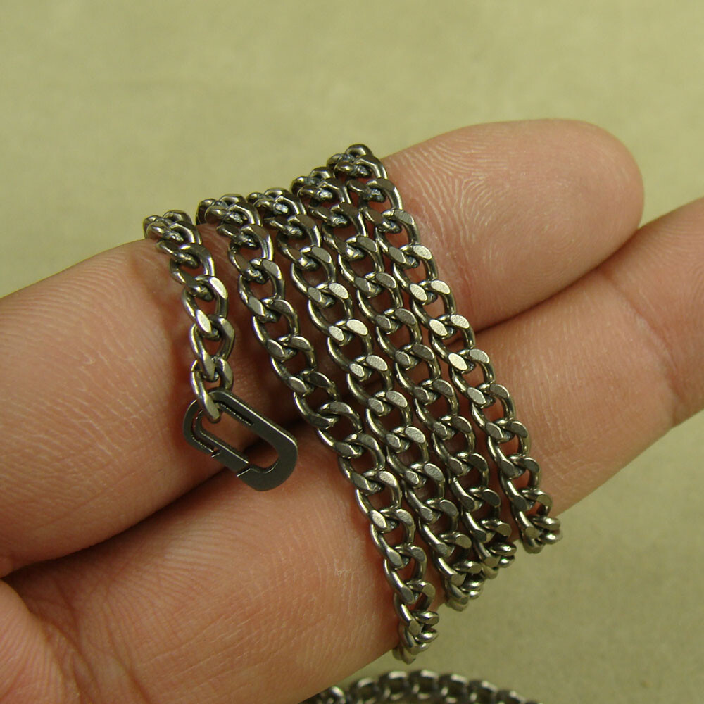 Pure Titanium anti-allergy Necklace 3.5mm wide curb chain 70cm length