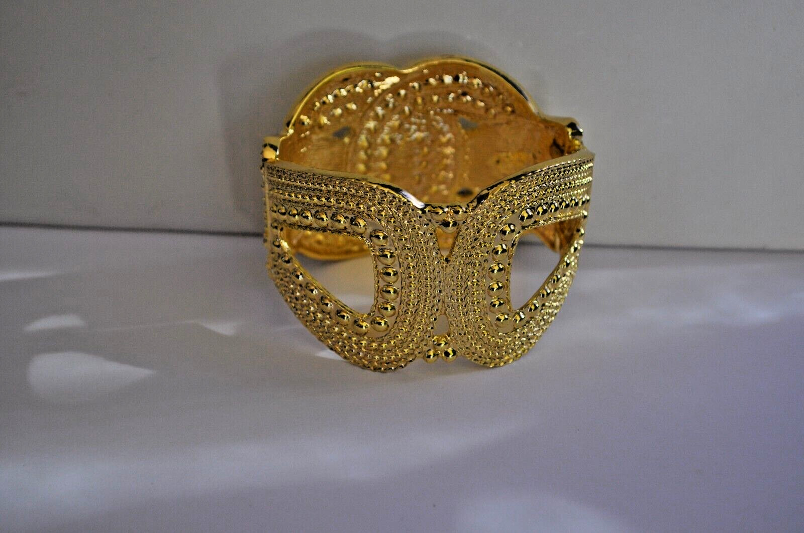 KIRKS FOLLY AURORA BOREALIS CRYSTAL CUFF BRACELET IN GOLD TONE