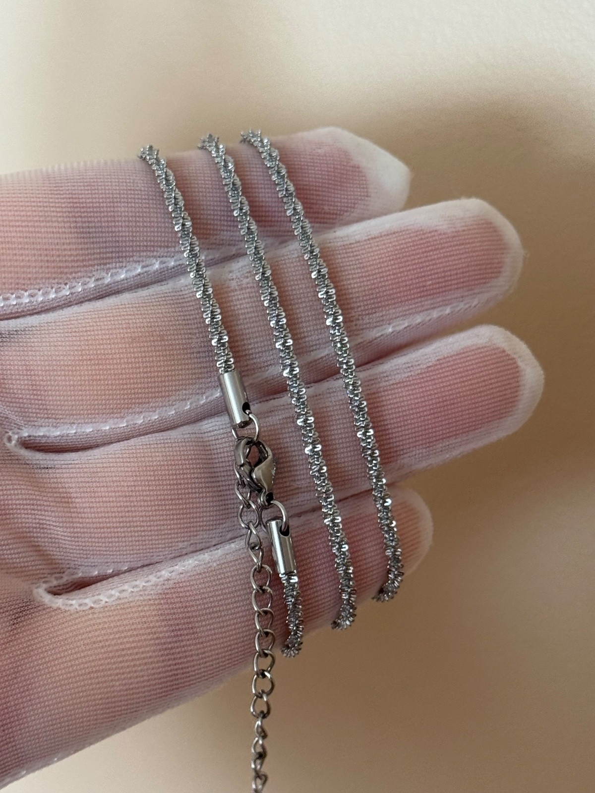 Sparkle Stainless Steel Chain Necklace ( 19” + 2”(extension) )