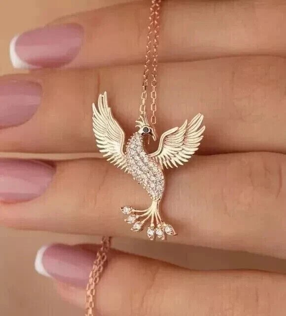 2Ct Round Cut Simulated Diamond Women’s Stunning Pendant In 14K Rose Gold Plated