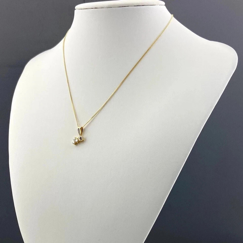 14K Yellow Gold Plated 1.50Ct Round Cut Simulated Diamond Women’s Fancy Necklace