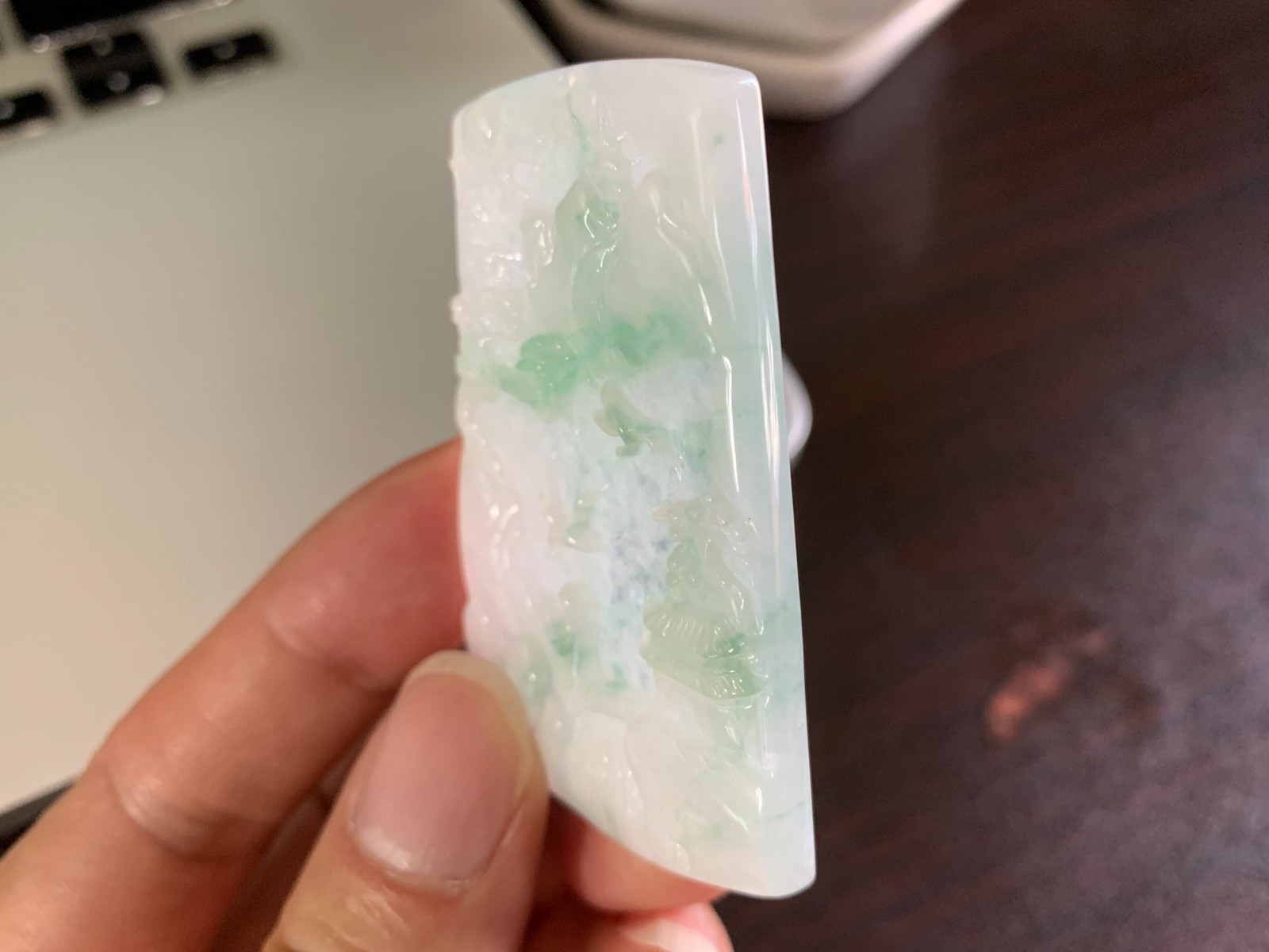 Certified Burmese Natural Green Jade Jadeite Scenery Fengshui Pendant Necklace