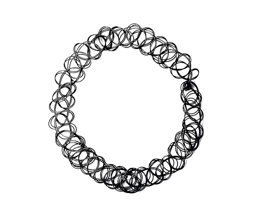 3pcs New Black Plastic Stretch Choker Necklace Elastic Chocker for Women’s Girls