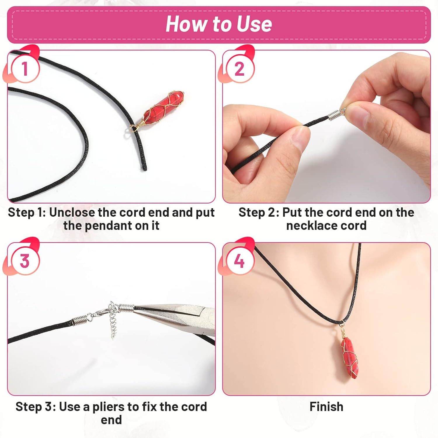 50Pcs Satin Silk Necklace Cord with Lobster Clasp and Extension Chain for Neckla