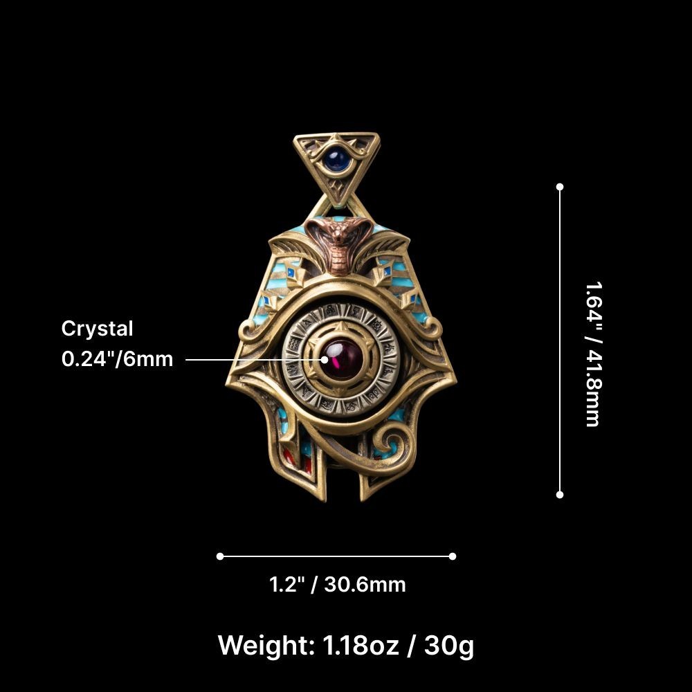 Eye of Horus Spinner Pendant, Egyptian Jewelry Gifts for Men, Protection Amulet