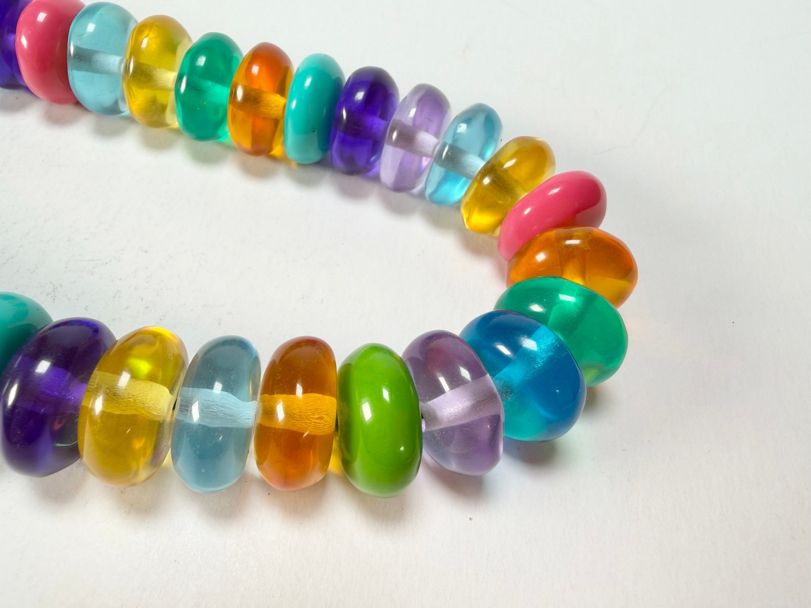 Jackie Brazil “Ana” Transparent Summer Mix Resin Wheels 70cm Necklace ( N0044 )
