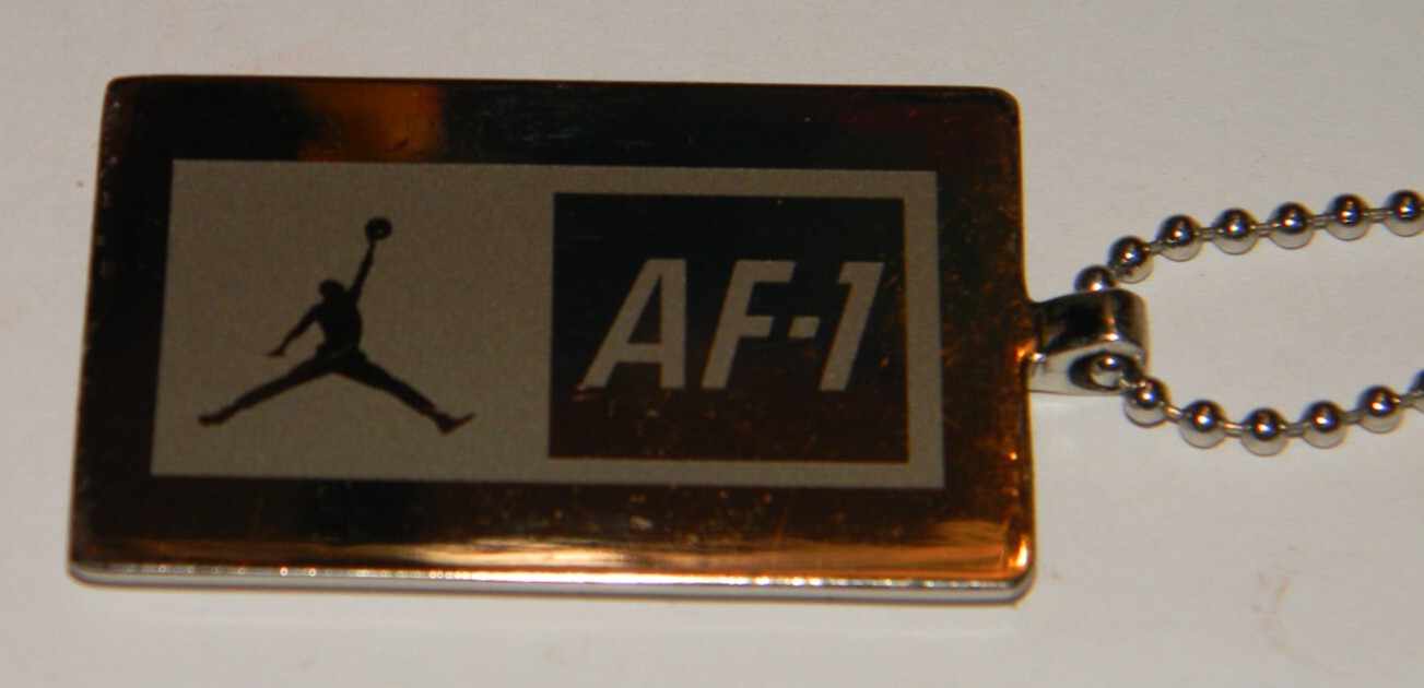 Nike AF-1 Air Jordan Authentic Hang Tag Pendant Necklace Michael Jumping