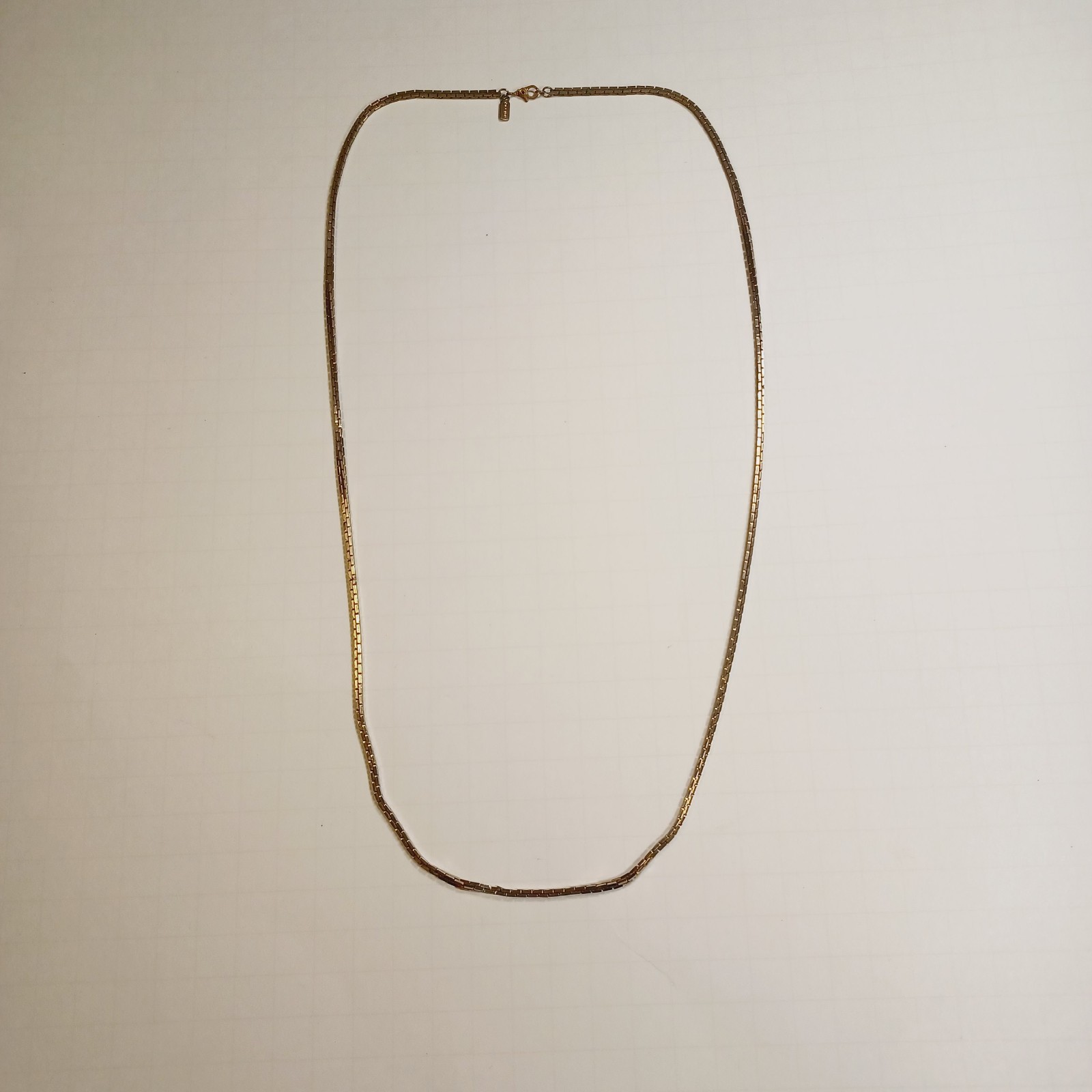 Vintage Monet Gold Tone Venetian Box Chain Necklace Long 31″