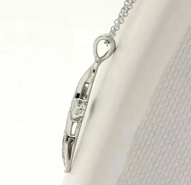 2 Ct Round Cut Lab Created Diamond 14K White Gold Plated Women’s Cross Pendant