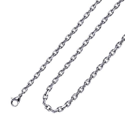 555Jewelry 5mm Stainless Steel Cable Chain Necklace for Men & Women, 16-24 Inch