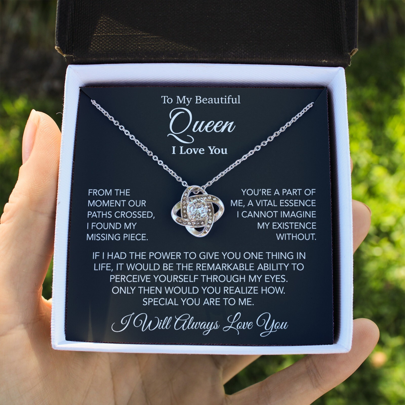 To My Queen Necklace, Anniversary Gift For Wife, Girlfriend Necklace
