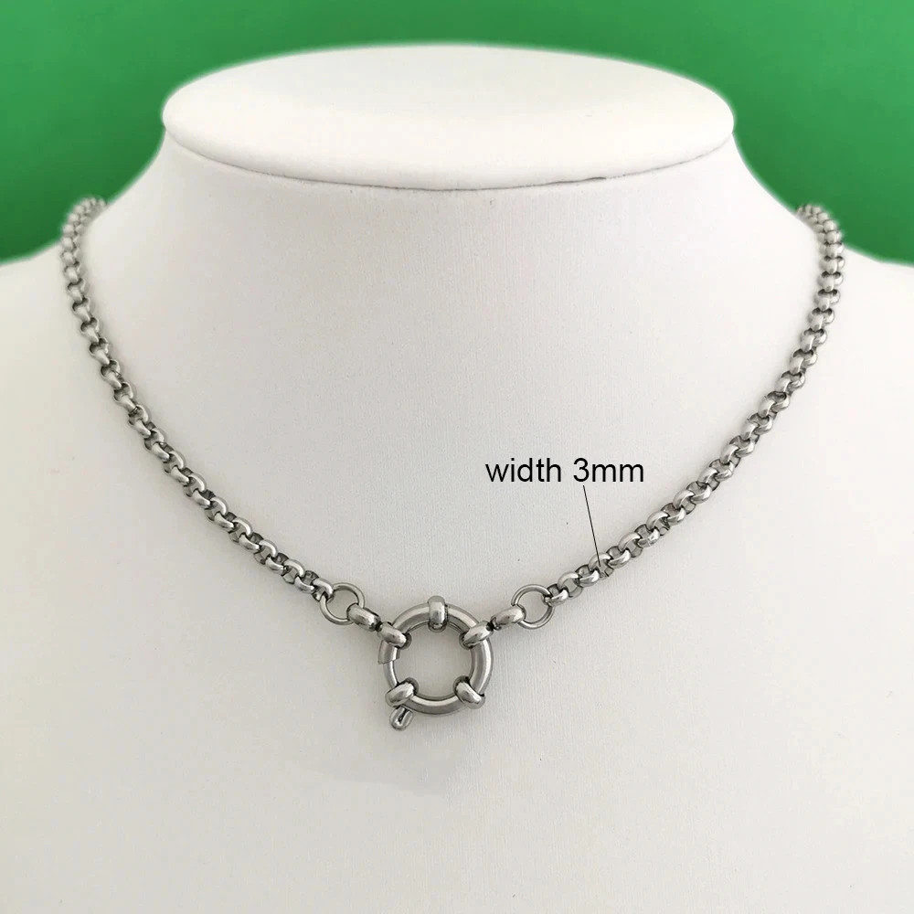 Sailor Clasp Necklace Paperclip Chain Stainless Steel Gold Color Women Jewelry