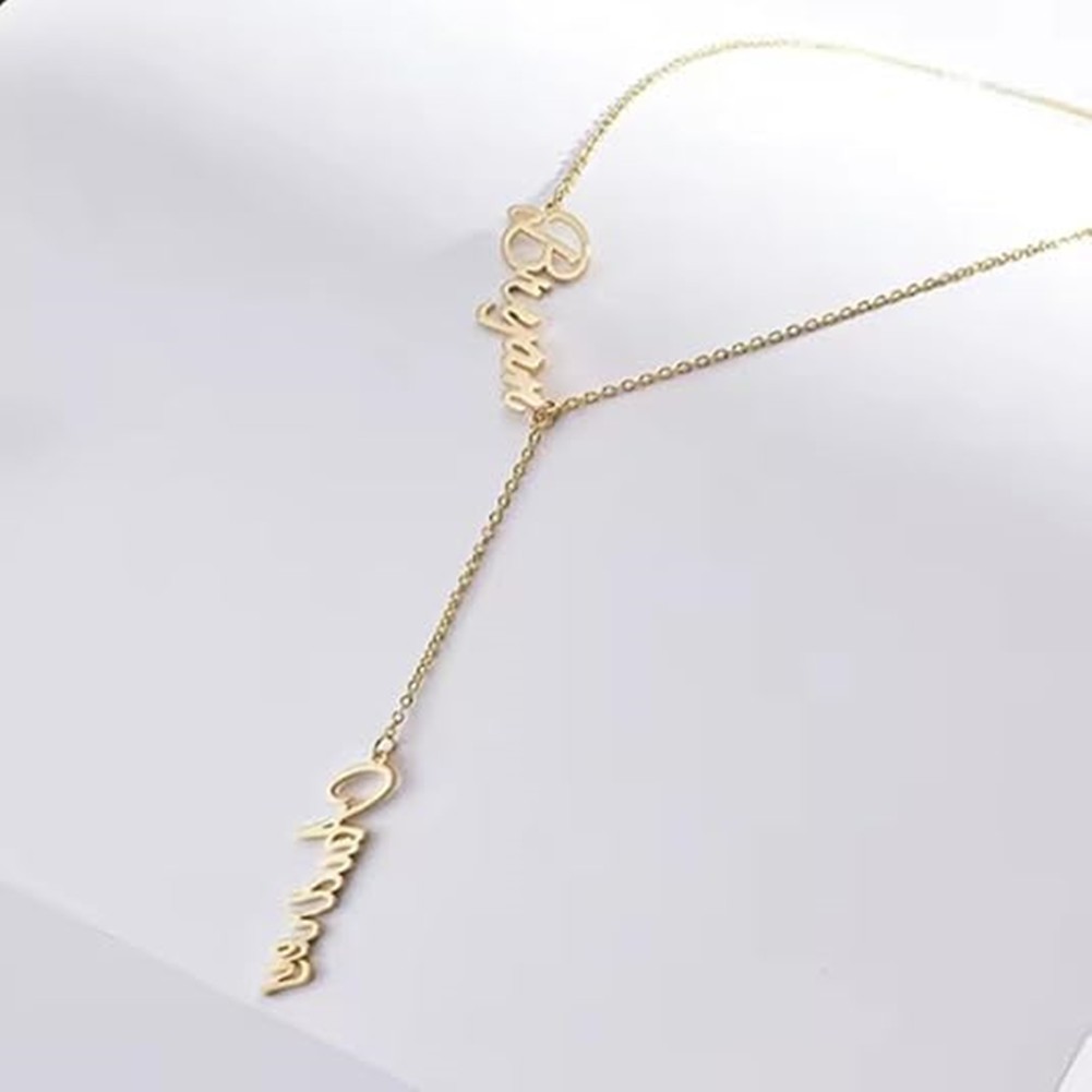 Personalized Couple Names Necklace Pendant Custom Jewelry GIft for Women