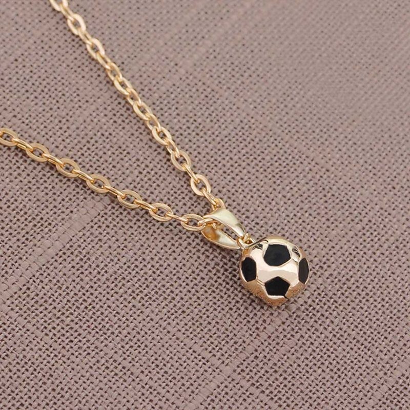 FOOTBALL Necklace Chain Pendant Gold/Silver Sports Soccer Fan Kids Adults