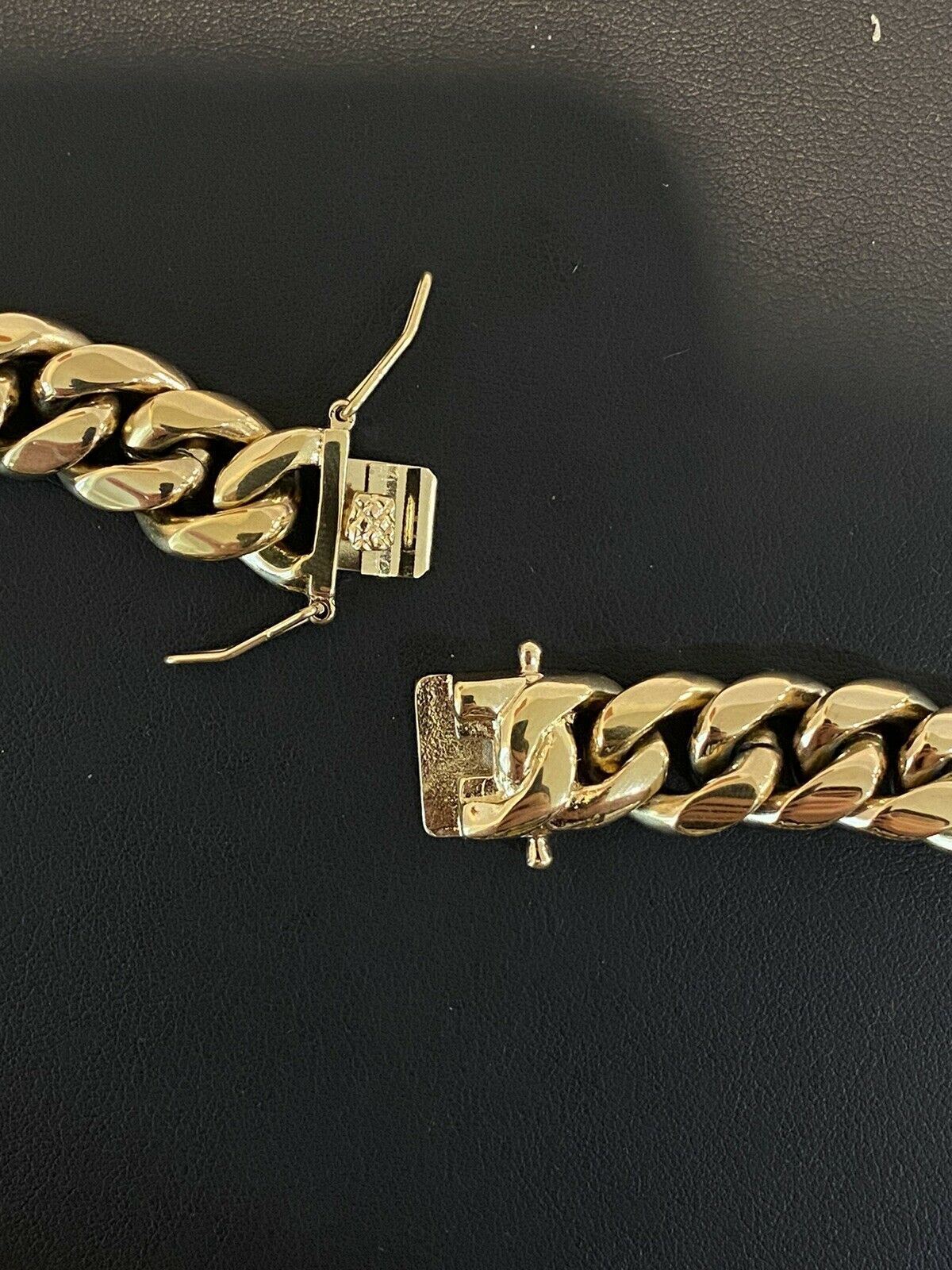 14mm 20″ Mens Real Miami Cuban Link Choker 14k Gold Plated Over Stainless Chain