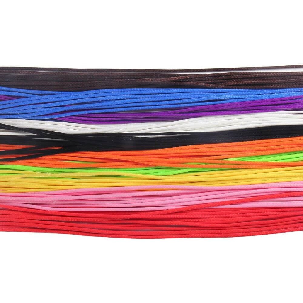100x Leather Braided Waxed Cord Necklace Chain Rope Jewelry Bracelet Making 18″