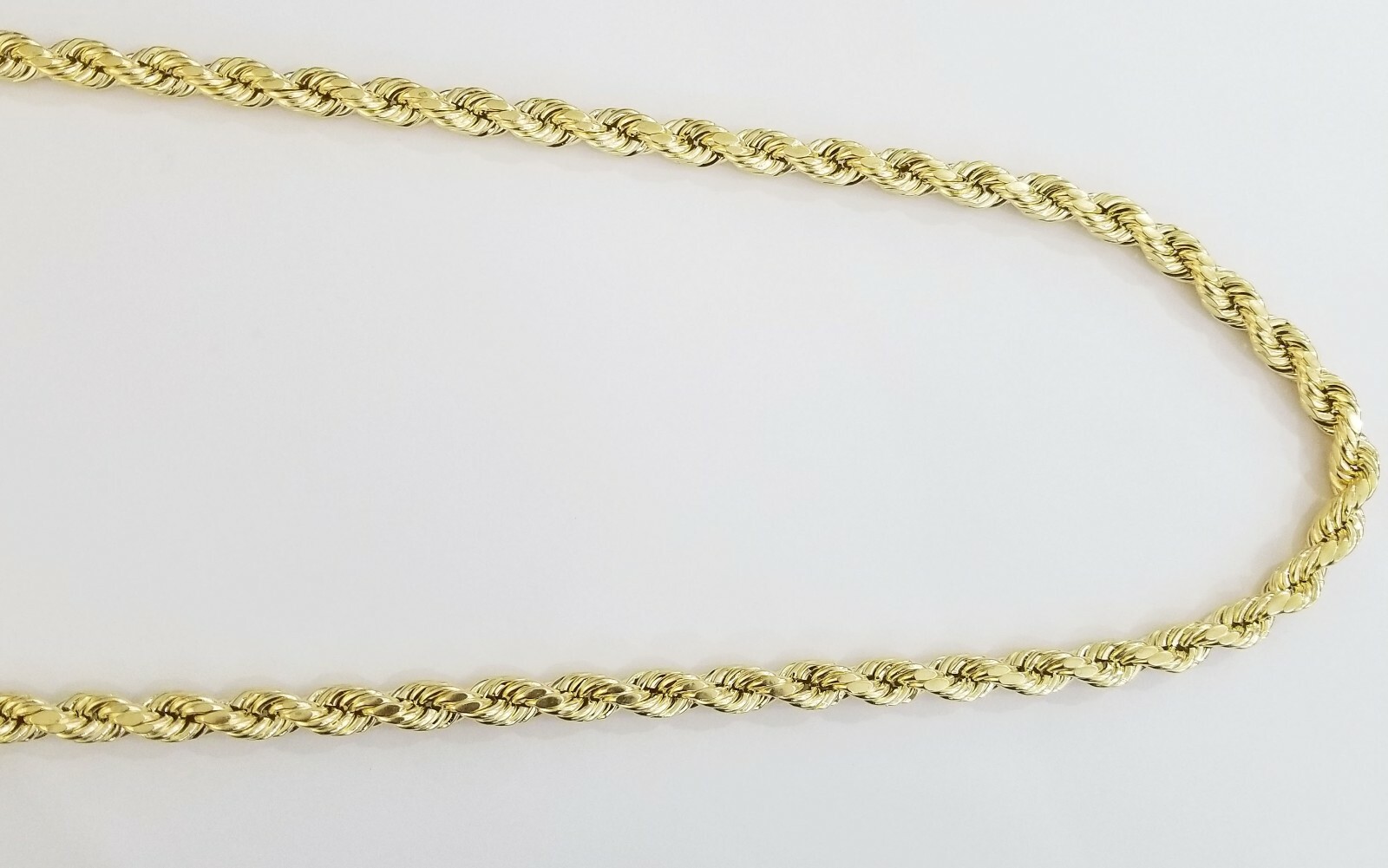 REAL 10k Yellow Gold Rope Chain Necklace 10mm 26″