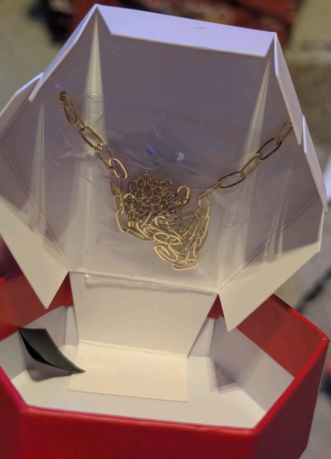 A New Day 14k Gold Dipped Initial M Charm Necklace Heart Cubic Zirconia