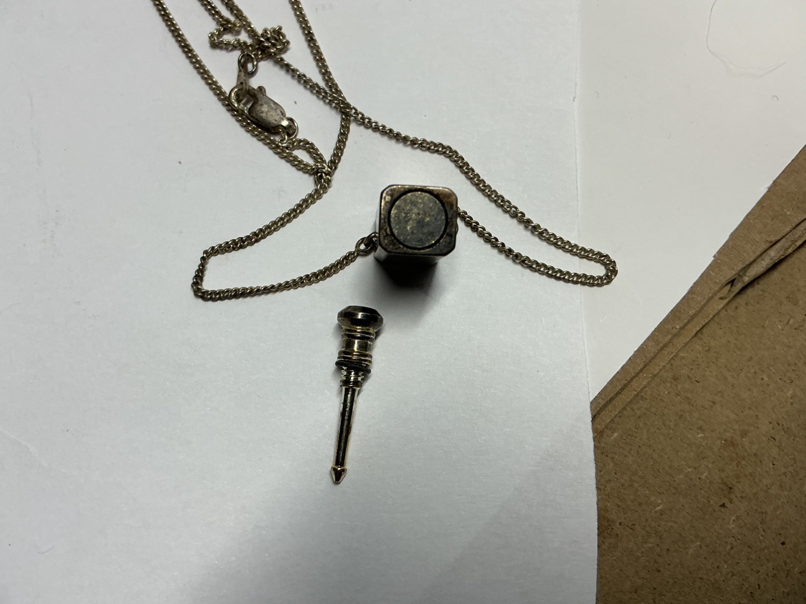 Vintage Mini Perfume Bottle Pendant with Dauber