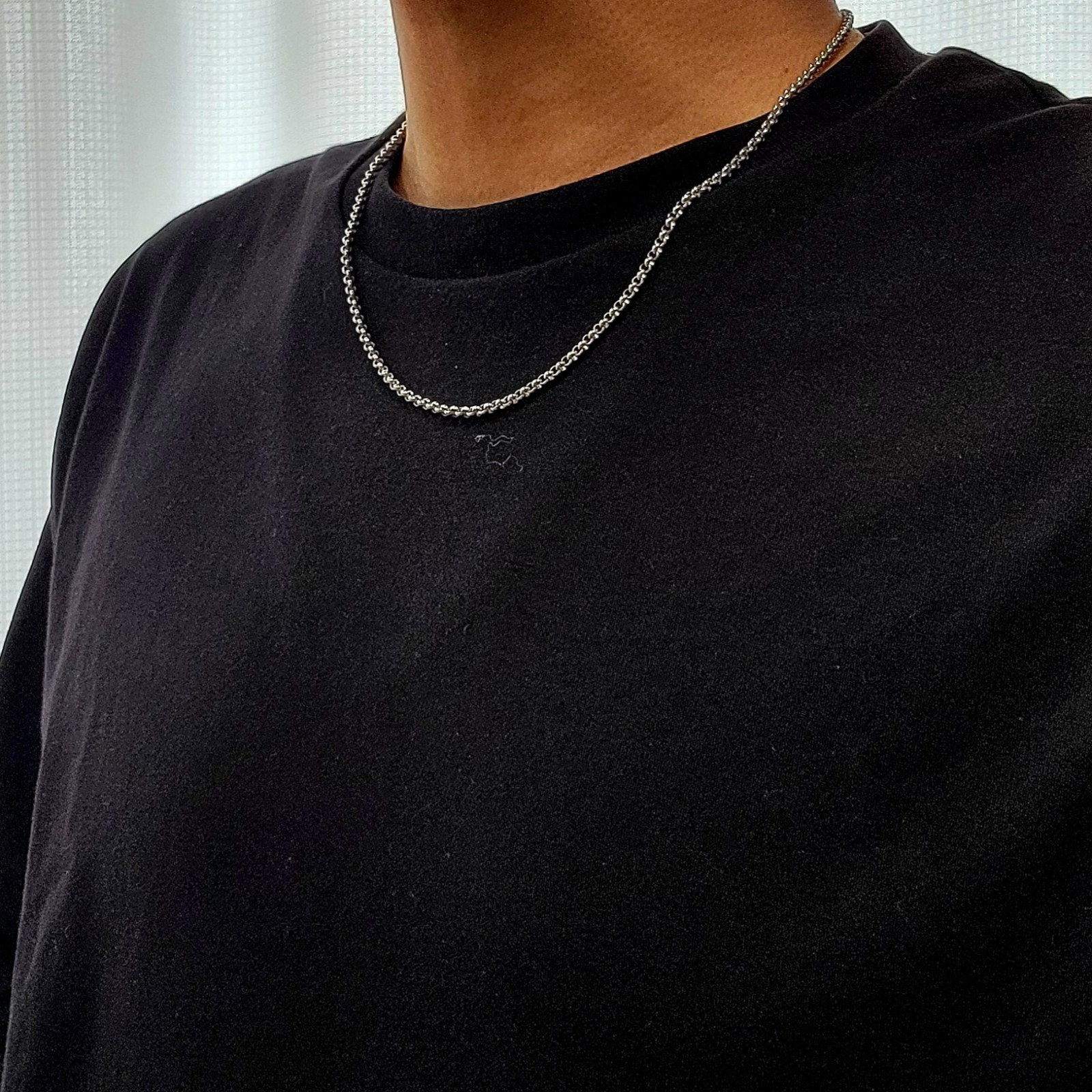 Chain Necklace, 925 Sterling Silver Plated, Engraved, 50 cm