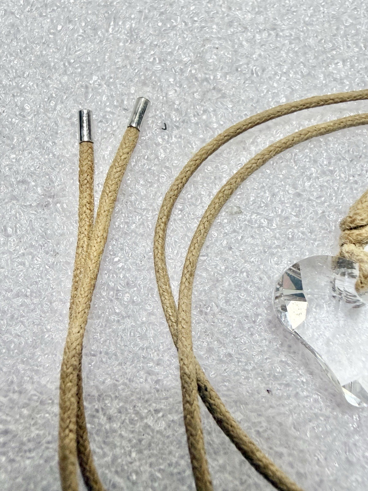 SWAROVSKI Colorless Crystal 3/4” Stylized Heart On Adjustable Cord 22” Necklace