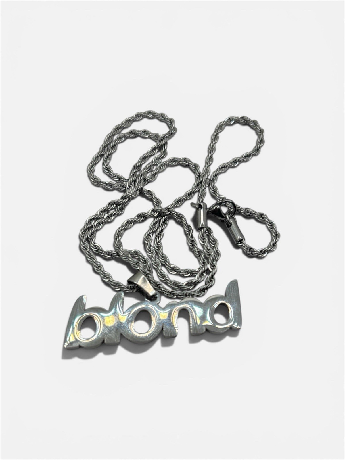 60 Cm Stainless Steel Blond Pendant Necklace Rope Minimal Streetwear Jewelry