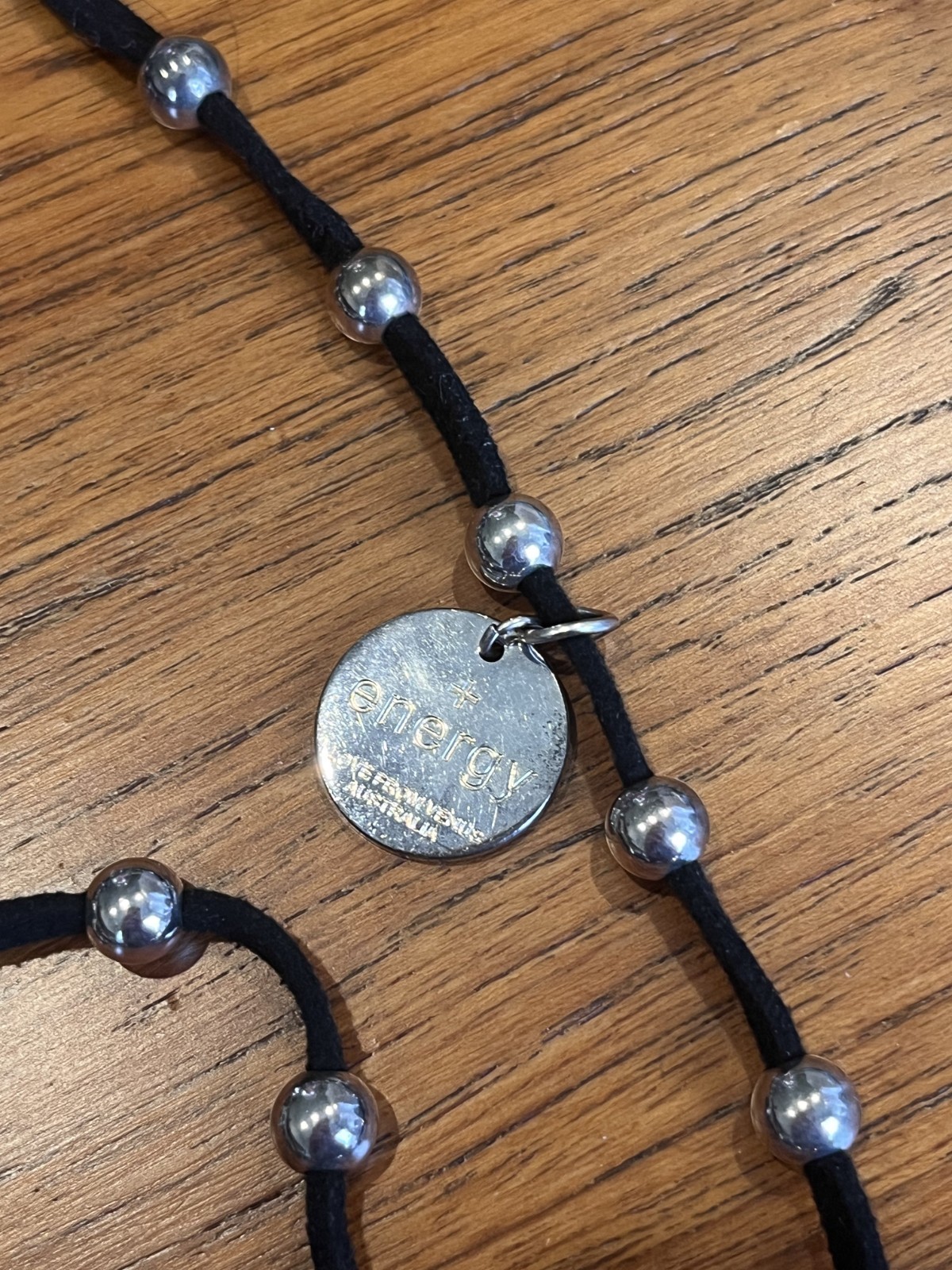 Vintage Love From Venus Australia Leather/Silver Plate Lariat Necklace