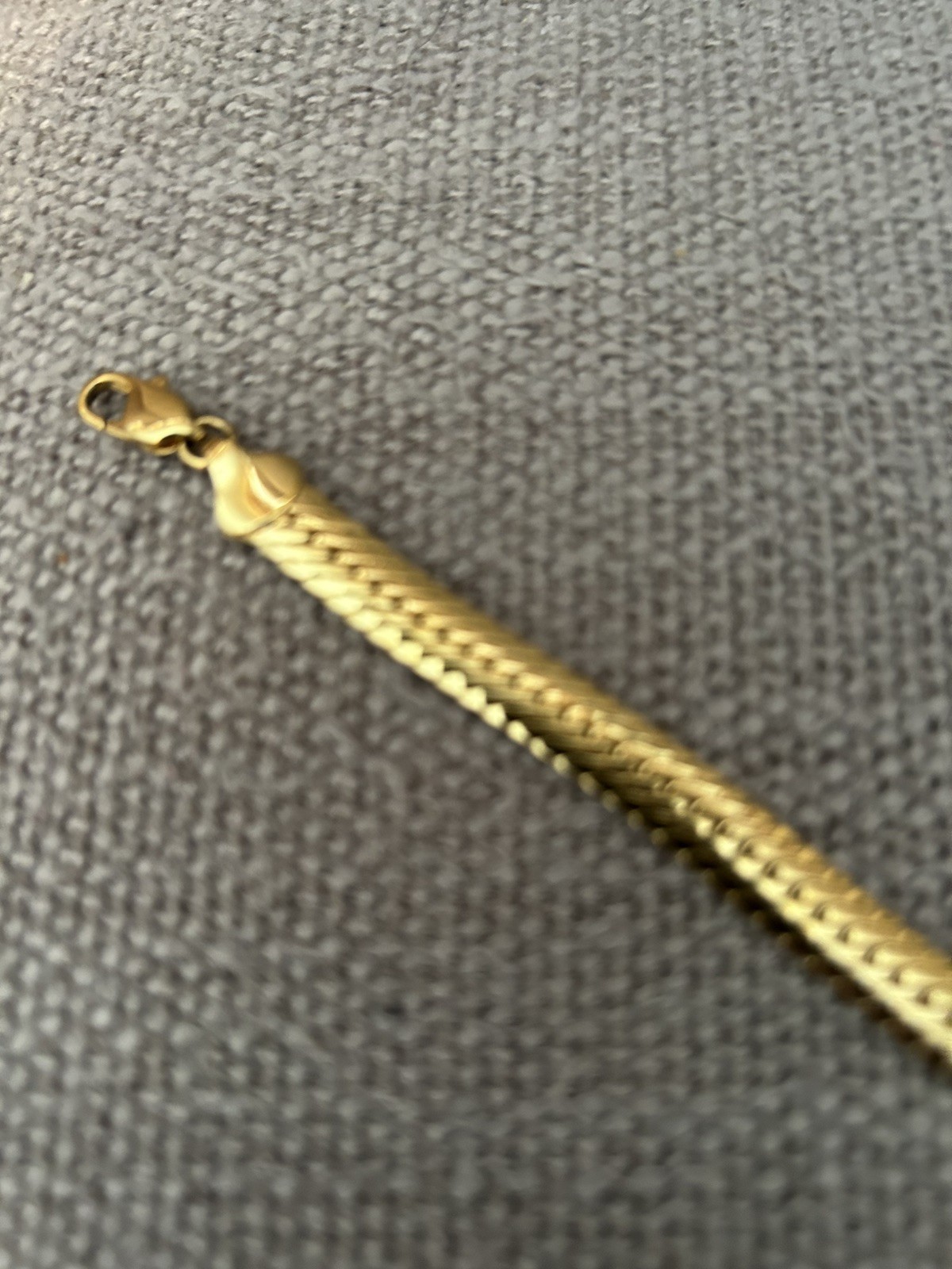 Vintage 24” Herringbone Chain Necklace Gold Tone Wide 6 mm Unisex