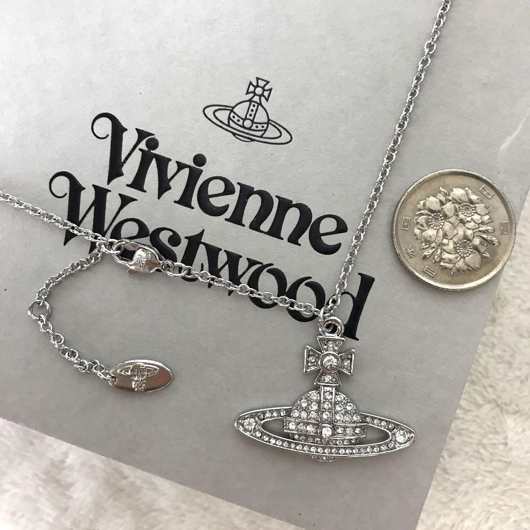 Vivienne Westwood Necklace KIKA ORB RELIEF Silver IN BOX