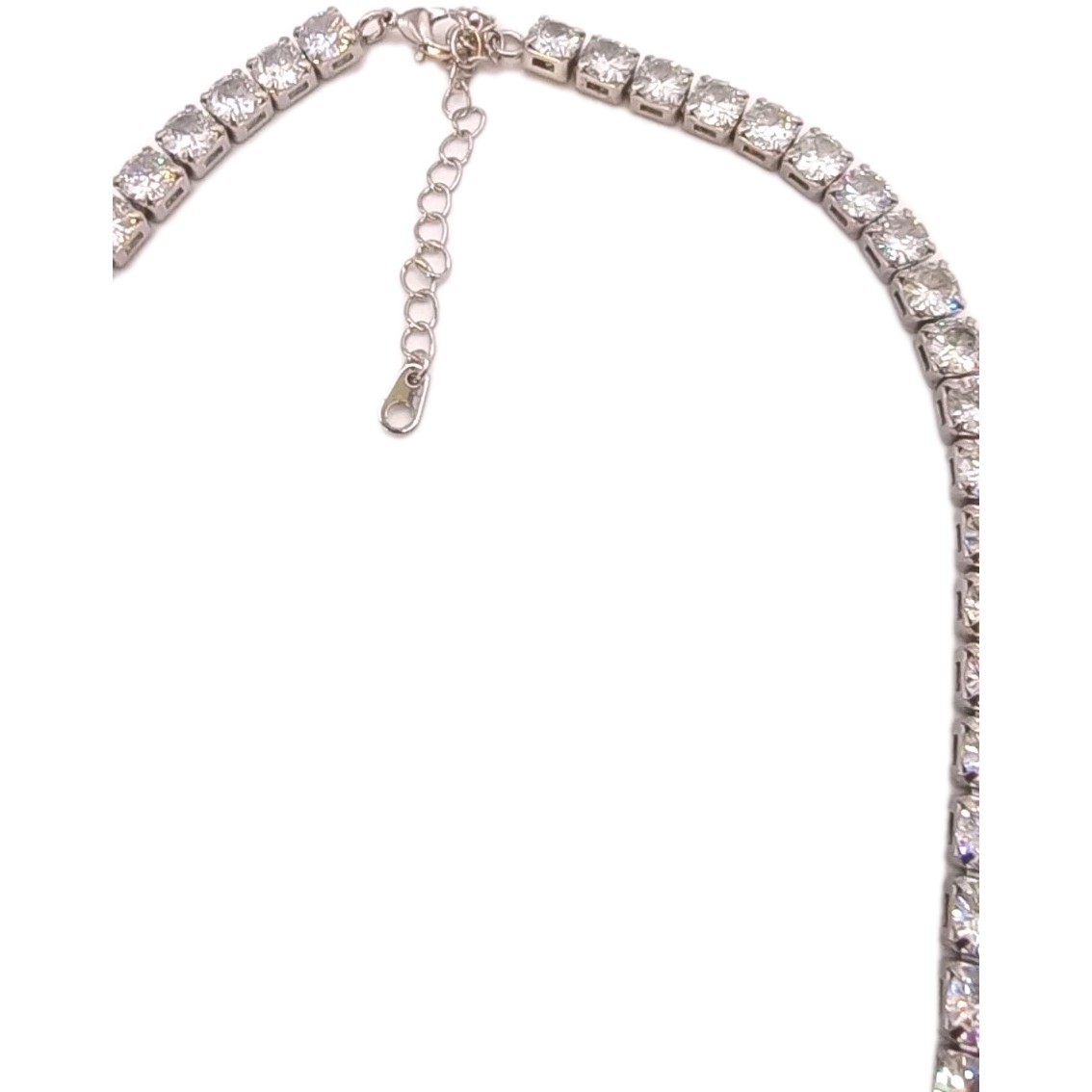 Clear Butterfly Charm Necklace Rhinestone Silver Tone Adjustable 13 to 15 in
