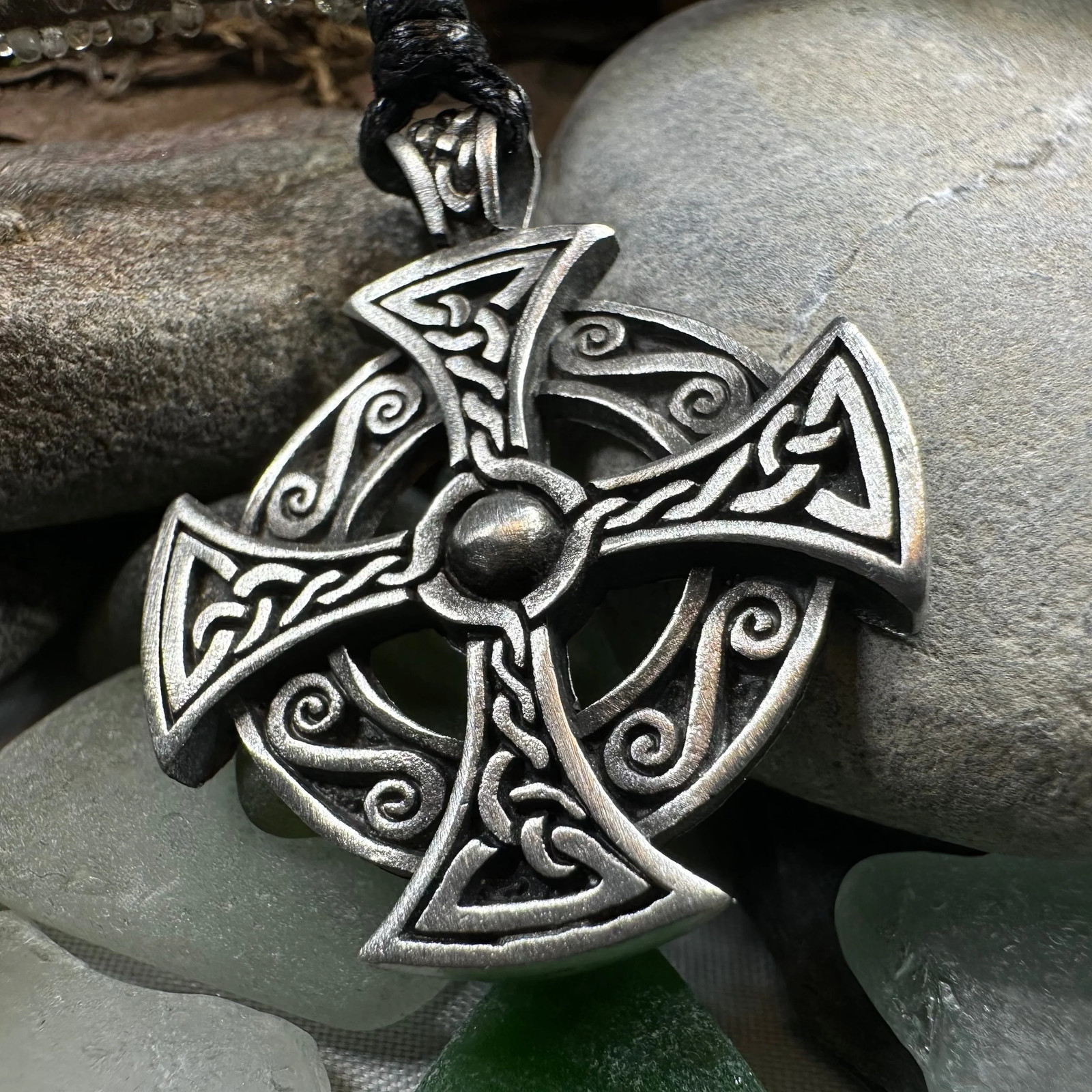 Honor Celtic Cross Necklace Pewter Cross Irish Scottish Pendant Mens Boys