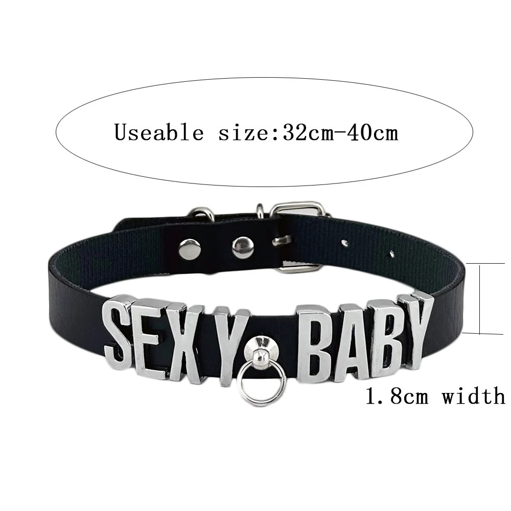 Collar BDSM Gift Pu Leather Custom Choker Necklace Punk DIY Chocker Party N7