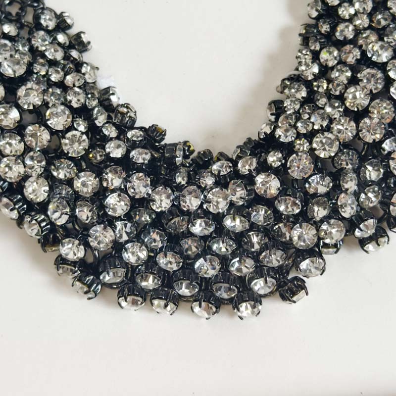 16″ Zara Rhinestone Cluster Statement Necklace Chic Women Party Vacation Jewelry