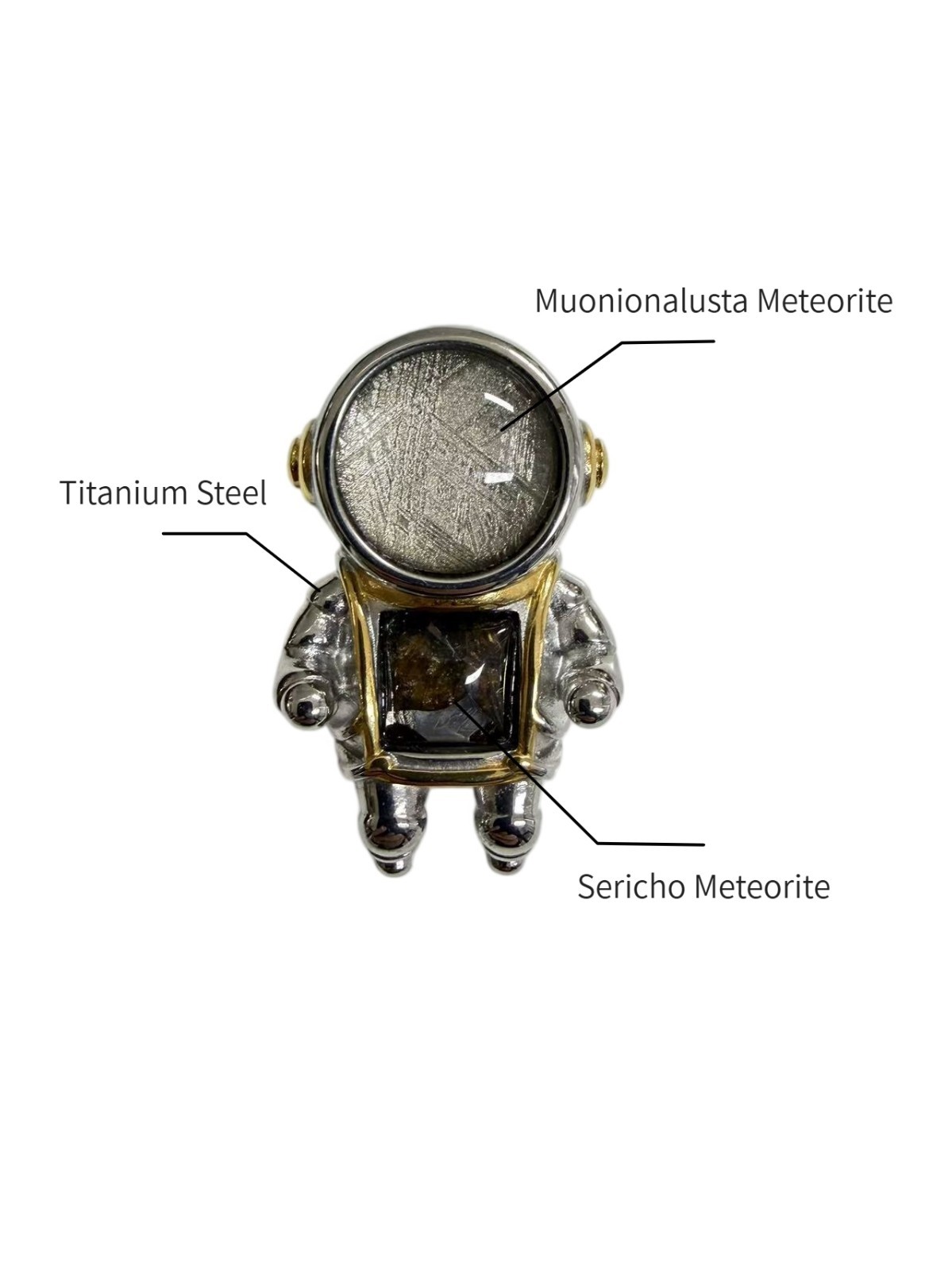 Astronaut Meteorite Pendant Necklace for Men Women Space Jewelry Unique Gift