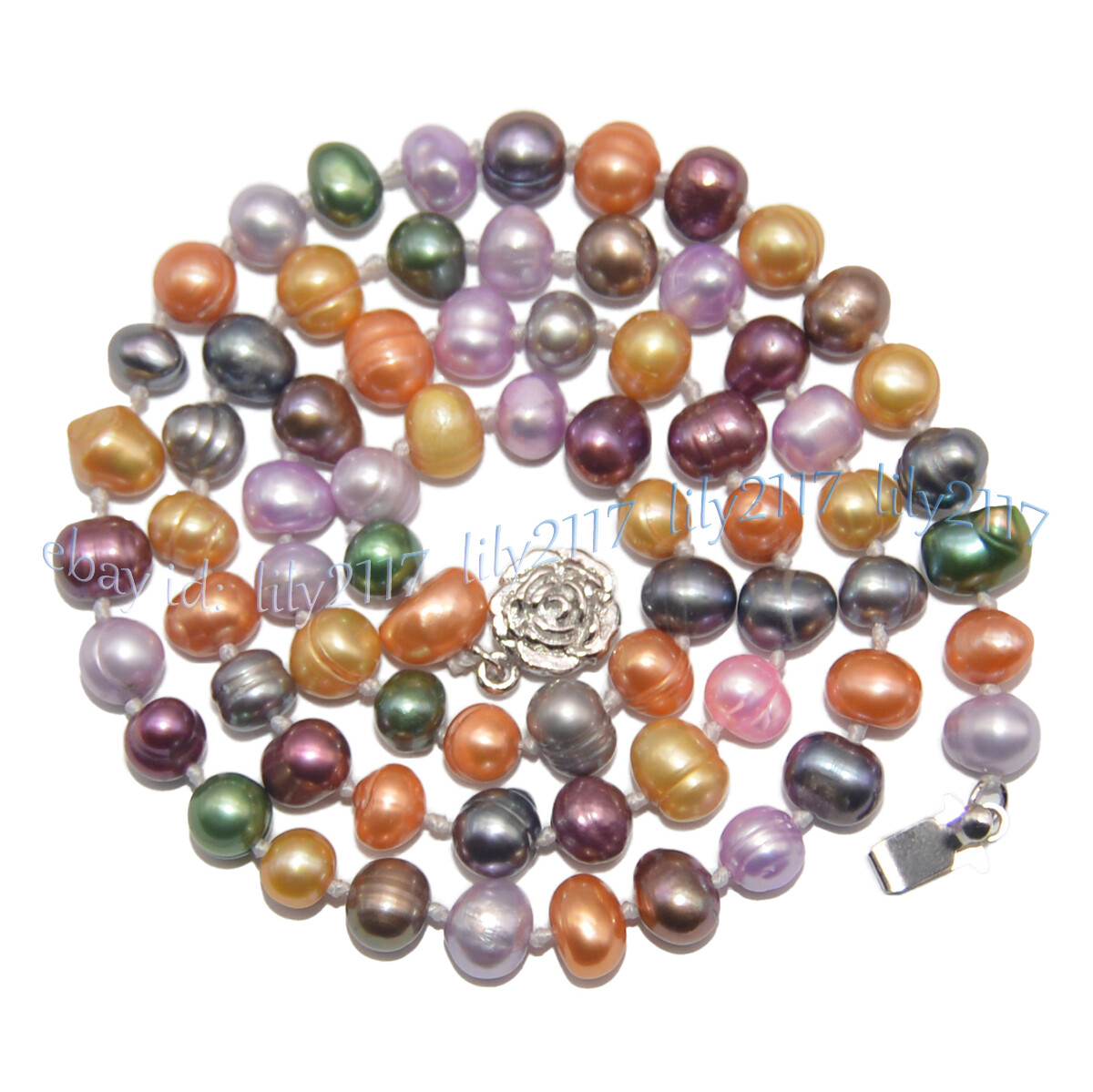Charm Natural 6-7mm Multicolor Freshwater Baroque Pearl Beads Necklace 14-36”