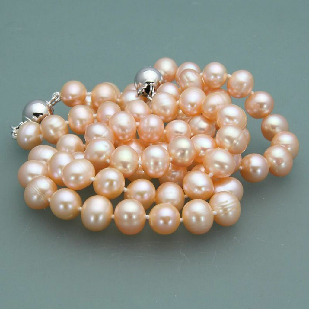 7-8mm Real Natural Freshwater Pearl Necklace Bracelet Earrings Jewelry Set