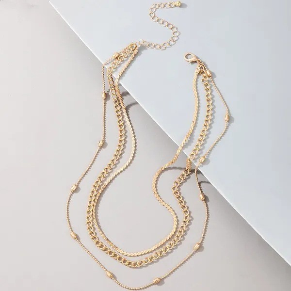 Dainty Layered Necklaces for Women Snake Chain Curb Link Paperclip Chain
