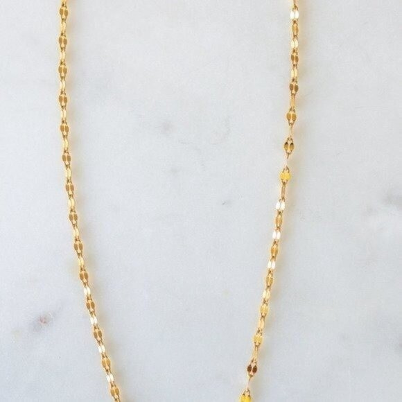 Gold Sparkle Chain Necklace Waterproof Everyday Jewelry Non-tarnish