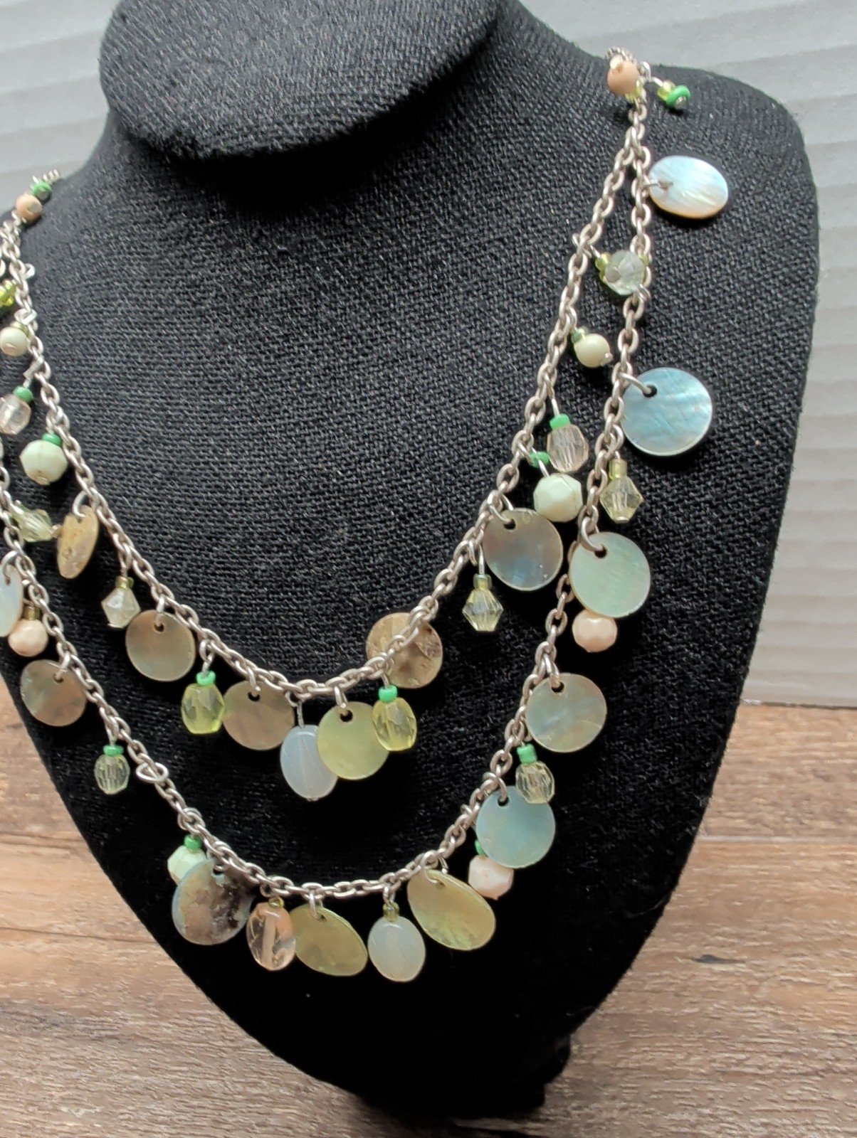 You & I Coastal Multi-Strand Necklace Shell Mother of Pearl Silver Tone Necklace