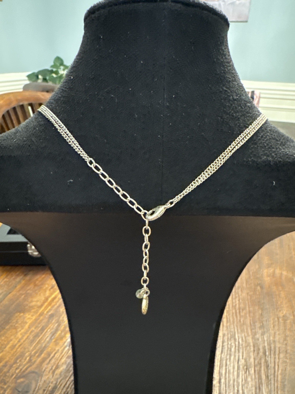 Dana Buchman Two Tone Curved Bar Necklace Gold Silver Tone Modern Minimalist