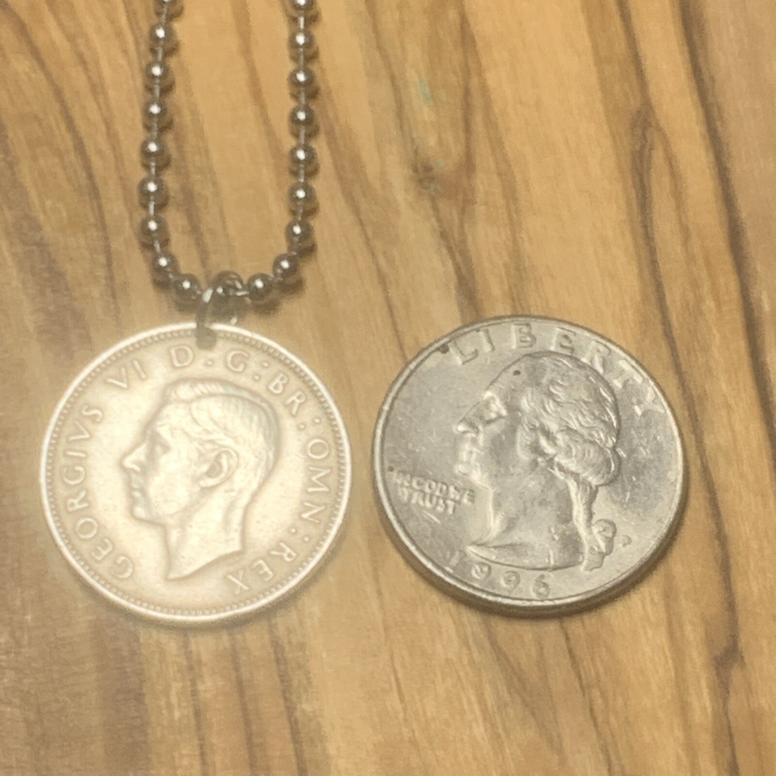 1947 United Kingdom 1 Shilling Coin Pendant. Unisex Necklace. Great Gift 🎁