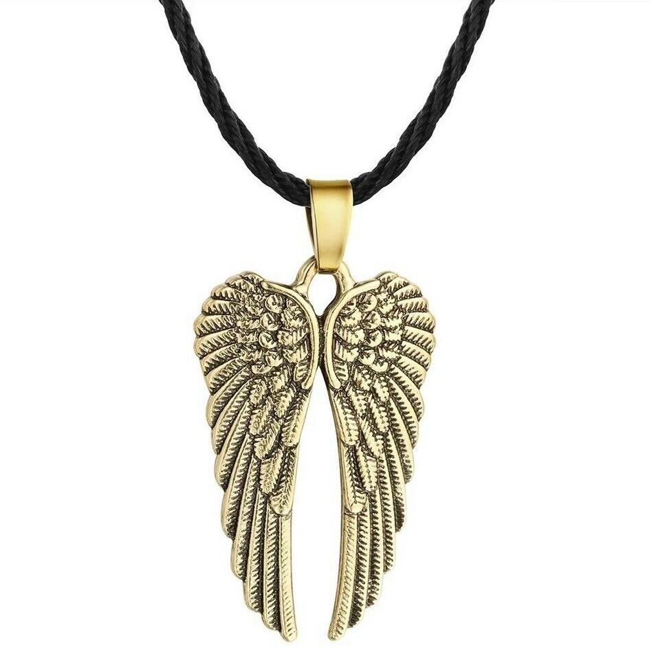 Men’s Fashion Jewelry Guardian Angel Wings Bronze Silver Color Necklace 13-12