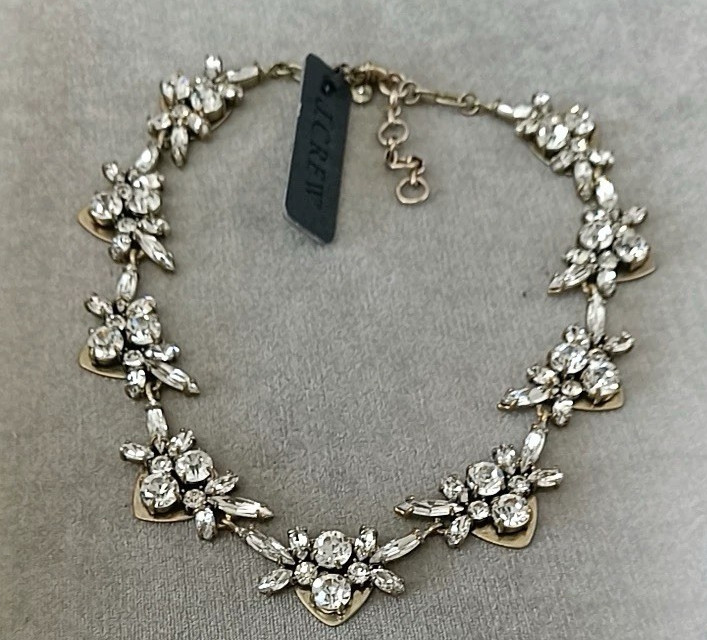 NEW J crew Crystal triangle Cluster Statement Vintage Gold DUTY INCL.