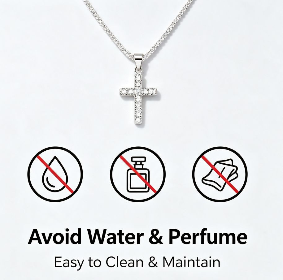 2Pcs Cross Pendant Necklaces Trendy Chain Jewelry Set for Men Women​